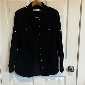 Cailey 22 Women’s Black Button-Up Buttery Soft Corduroy Shirt